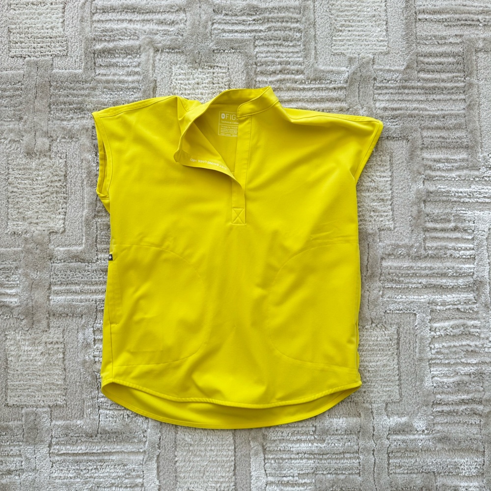 Figs Women’s Rafaela Scrub Top & Yola Tall Scrub Pants in Lifesaver Yellow